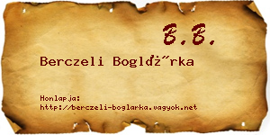 Berczeli Boglárka névjegykártya